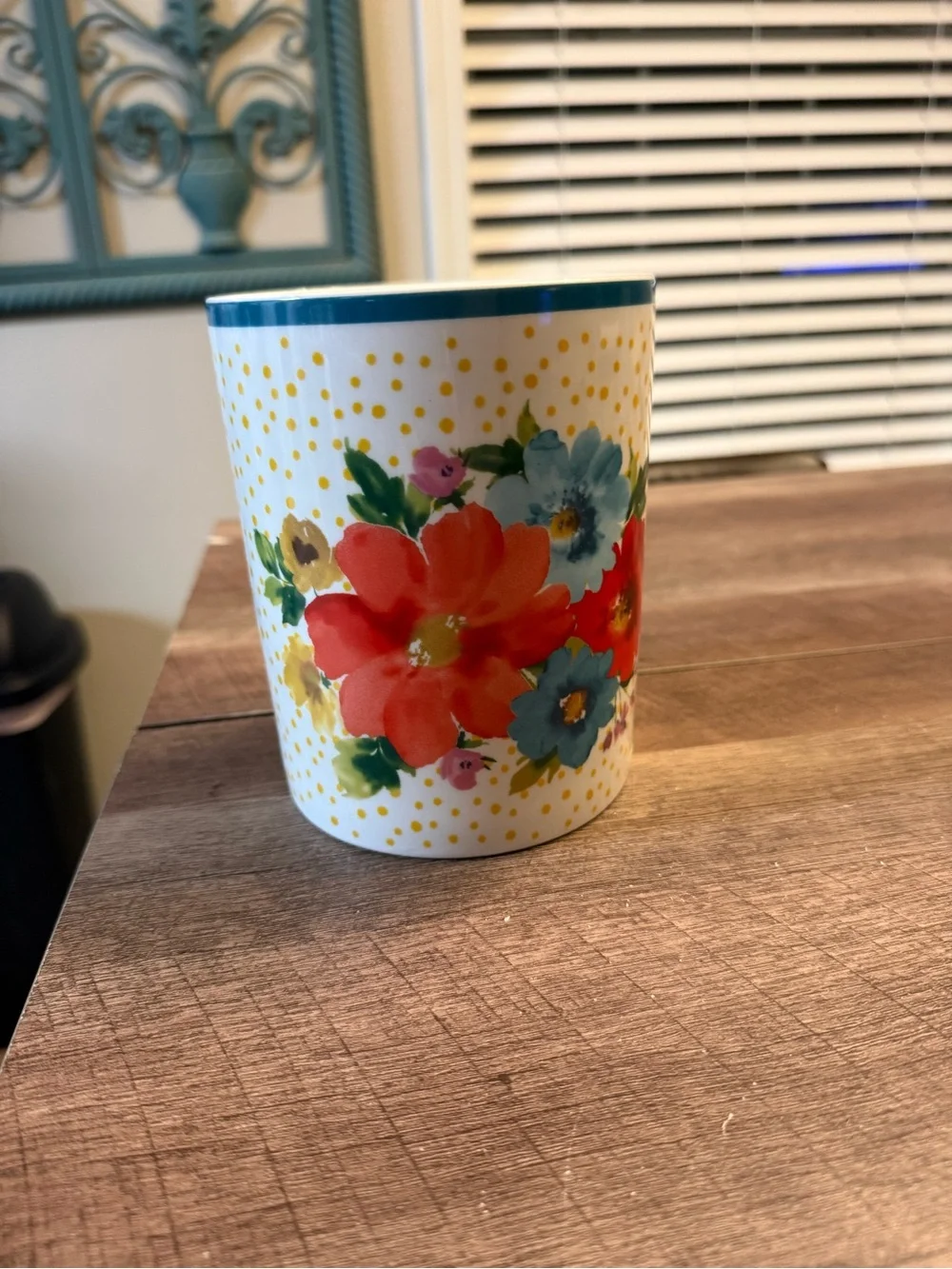 The Pioneer Woman Floral Ceramic Utensil Holder - Red, Blue, Yellow, Green